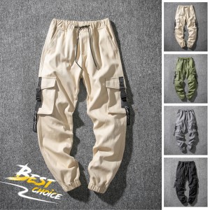 पुरुषों की बहु-पॉकेट आकस्मिक पैंट प्लस आकार पुरुषों के चौग़ा काम पैंट प्लस आकार कपास पतलून