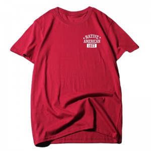 letný horúci výpredaj ležérne jednoduché pánske tričko s listovou potlačou