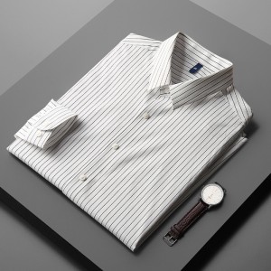 Striped shirt men long sleeve light luxury design sense men’s leisure business career trend autumn and winter new shirt