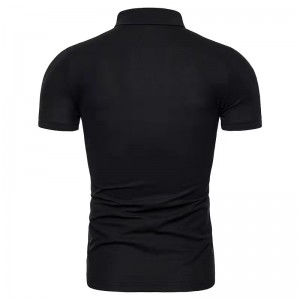 Bequemes Baumwollblank-T-Shirt, schlankes, kurzärmliges Herren-POLO-Shirt mit Reißverschluss