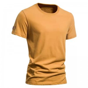 Модная мужская качественная рубашка с коротким рукавом и круглым вырезом, тонкая повседневная мужская футболка