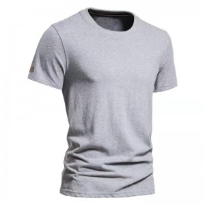 Fashion Mens Quality Sleeve kurt O stûyê Blank Slim Casual Mens T shirt