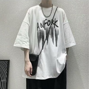 Boyfriend Style Casual Loose Letter Printing Men's T-shirt
