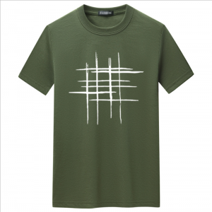 Simple Casual Short sleeve Line Printing T-shirt Men