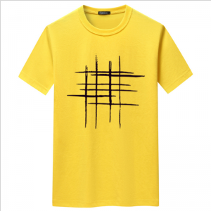 تی شرت مردانه ساده با خط آستین کوتاه چاپی