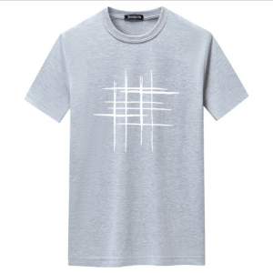 تی شرت مردانه ساده با خط آستین کوتاه چاپی