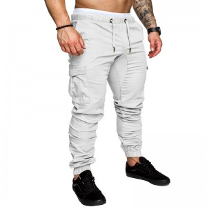 Custom Fashion Cargo Pants Men High Quality Casual Drawstring Borikhoe ba banna