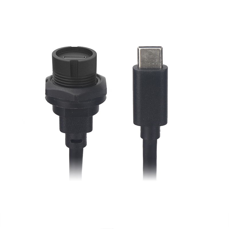 Micro USB panel mount type 2.0 3.0 female and male waterproof IP67 overmold extension cable industrial connector