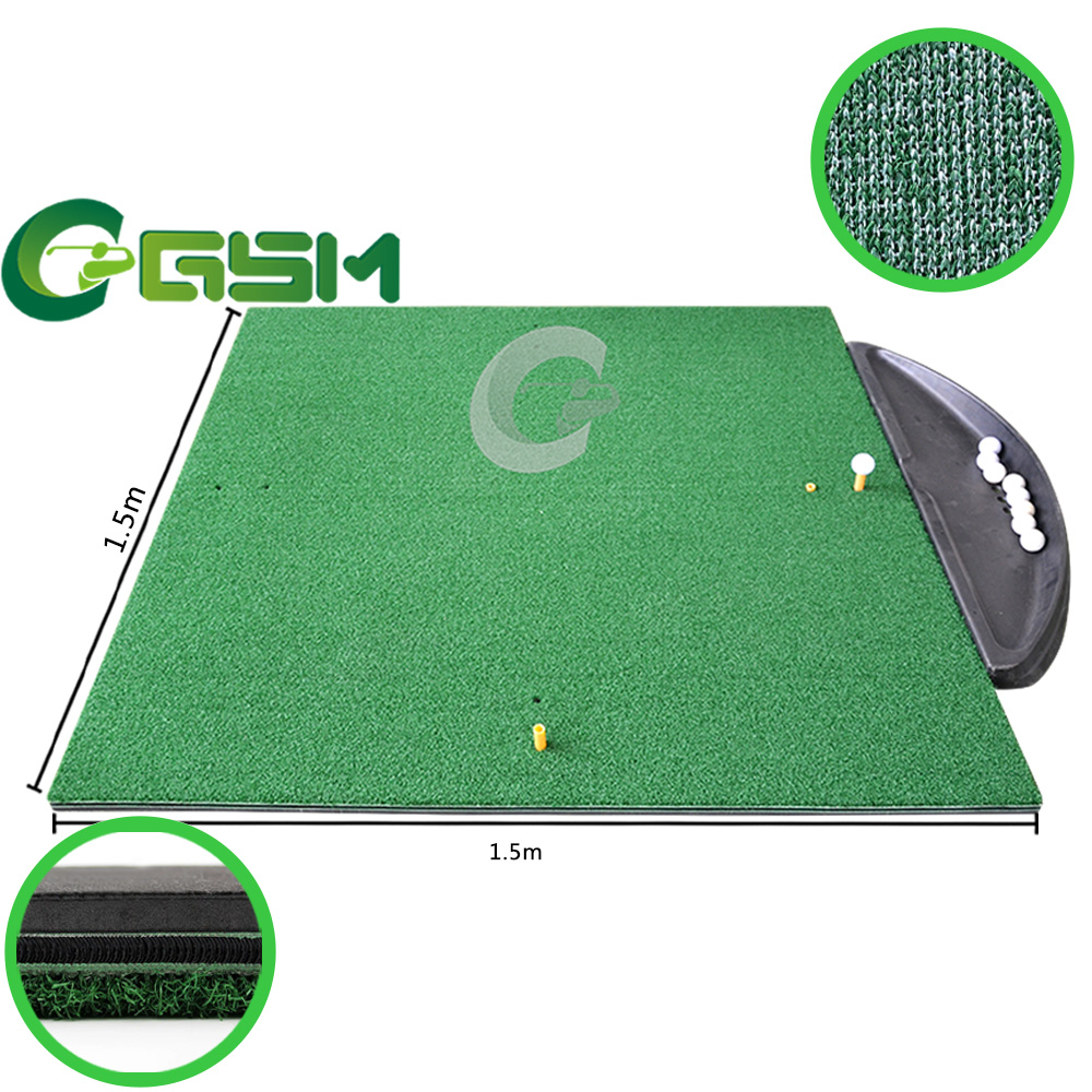 Постелка за голф Тежка гумена основа 1,5×1,5 м 3D-3