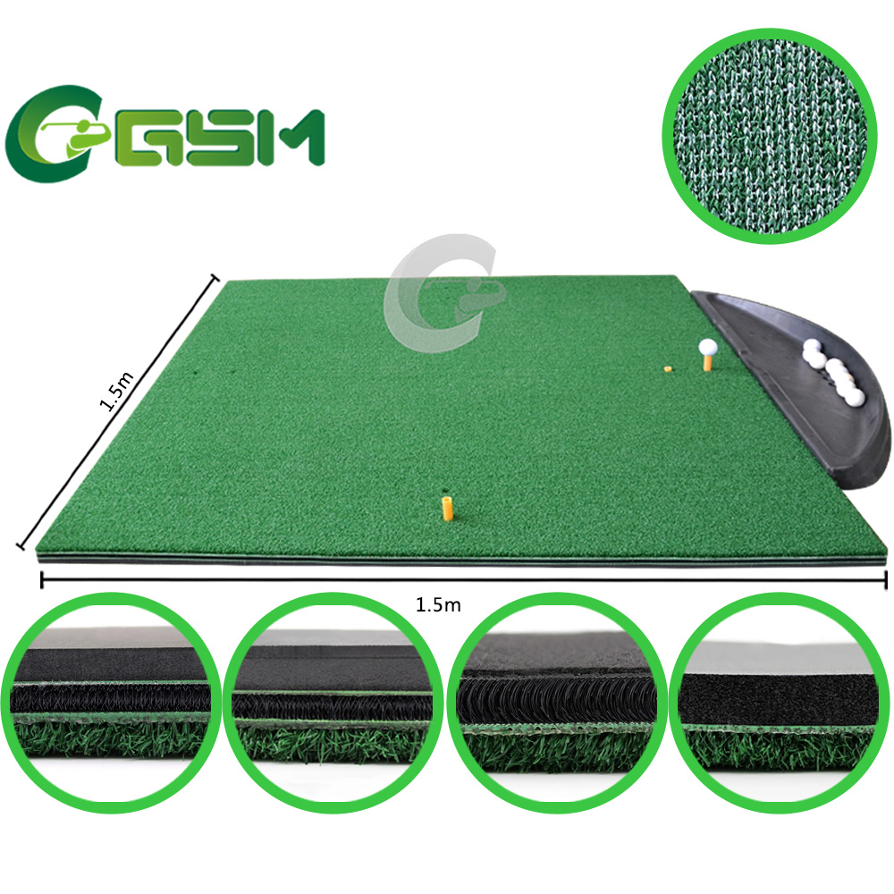 Golf Hitting Mat 3D d'alta fibra elàstica per a Driving Range 1,5 × 1,5 M 153D