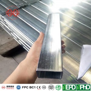 Prezzo del tubo quadrato in acciaio zincato standard ASTM Q235B