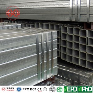 100×100 ASTM A501 seções ocas galvanizadas quadradas de aço macio