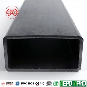 Material de construcción tubo rectangular de hierro de carbono negro