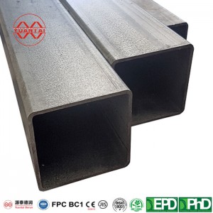 Material de construcción tubo rectangular de hierro de carbono negro