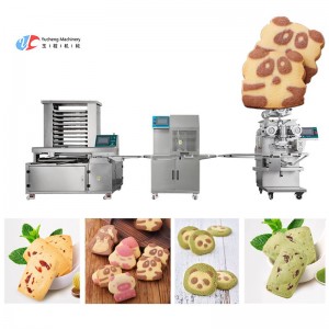 Ultrasonic cutting cookie date bar biscuit making encrusting machine production line