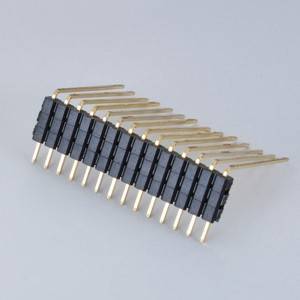 Pin Header Pitch:2.0mm(.047″) Single Row Right Angle Type Plastic Taas:6.0mm