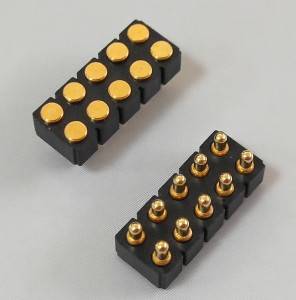 Federbelastete Steckverbinder, Rastermaß: 2,54 mm, 10-polig, vergoldet: 0,125 µm