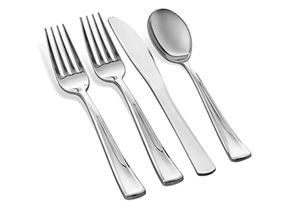 Disposable plastic knife and fork solution
