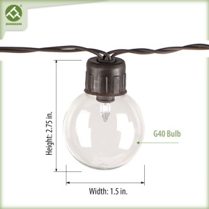 20 LED G40 Glass Bulb Solar String Light Outdoor