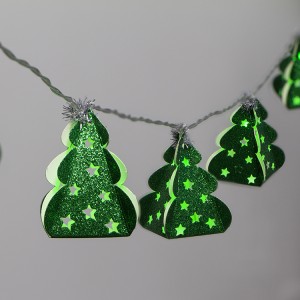 3D Paper Christmas Tree LED String Light Battery Operated for Christmas Decoration