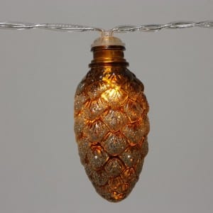 Brown Plastic Pine Cone Style LED String Light