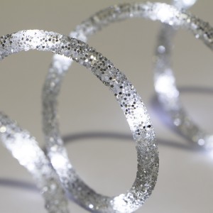 Wholesale Silver Glitter LED Rope Lights Battery Operated Cool White LED String Lights | ZHONGXIN