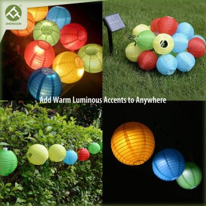 10 LED Multicolor Fabric Solar Lantern String Light