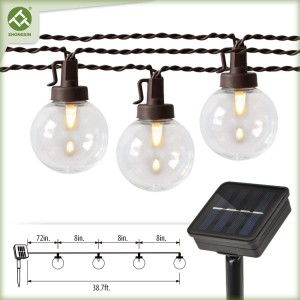 Competitive Price for China 50 Counts G40 Bulb Globe Solar String Lights Backyard Patio Light
