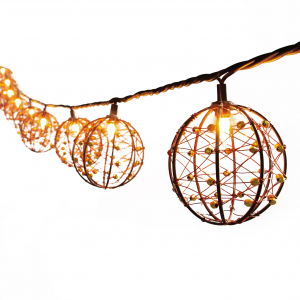 Beaded Copper Wire Ball Novelty Patio String Lights | ZHONGXIN
