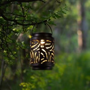 Hanging Decor Solar Metal Lantern Outdoor Light...