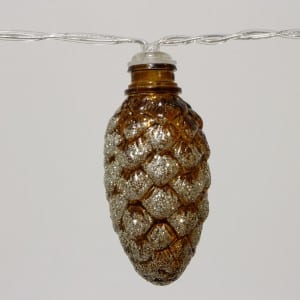 Brown Plastic Pine Cone Style LED String Light