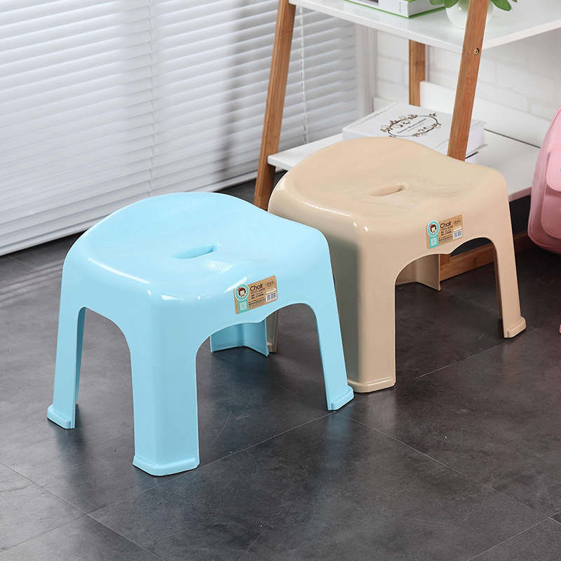 Modern Comfortable Household Plastic Stackable Stripe Tall Stool Chair
