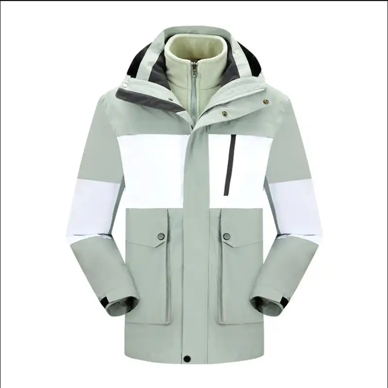 Kustomisasi unisex outdoor hiking salju windproof zippered jaket jaket kanggo wanita waterproof winter two-piece jacket