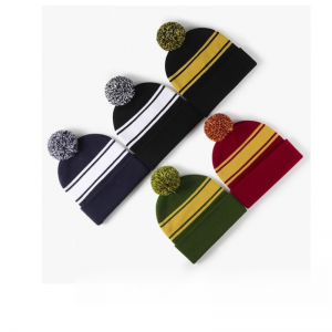 Warm Elastic Knitted Hat Outdoor Jacquard Spliced Woolen Hat