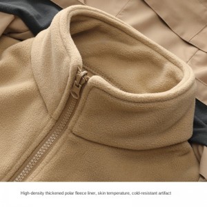 Jaket renjatan haba terma pekat yang boleh tanggal dua keping terbuka tiga dalam satu untuk lelaki