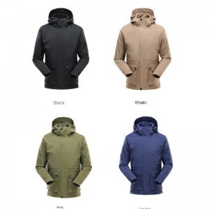 Nova chaqueta de choque térmica engrosada extraíble de dúas pezas para exteriores para homes