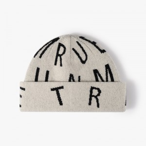 Letter Jacquard Knitted Hat Thickened Fashion Woolen Hat