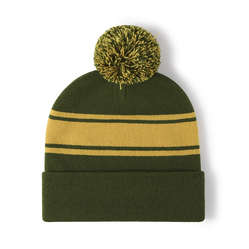 Warm Elastic Knitted Hat Outdoor Jacquard Spliced Woolen Hat