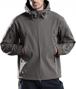 aidu Men’s Outdoor Waterproof Soft Shell Hooded Military Tactical Jacket Waterproof jacket Outdoor jacket