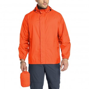 Mens Lightweight Windbreaker Waterproof Rain Jacket Hooded Windbreaker Jacket nrog Zipper Kaw