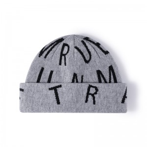 Letter Jacquard Knitted Hat Thickened Fashion Woolen Hat