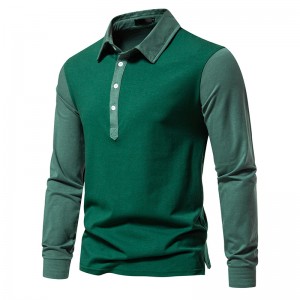 Benotzerdefinéiert Faarf-passende laang-sleeved Polo Shirt Casual Männer d'T-Shirt
