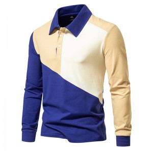 Individualiai tinkančios spalvos ilgomis rankovėmis Polo marškinėliai Madingi laisvalaikio vyriški marškinėliai
