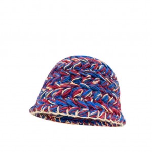 Rupja adīta jauktas krāsas rokām darināta vilnas cepure, silta zvejnieka cepure