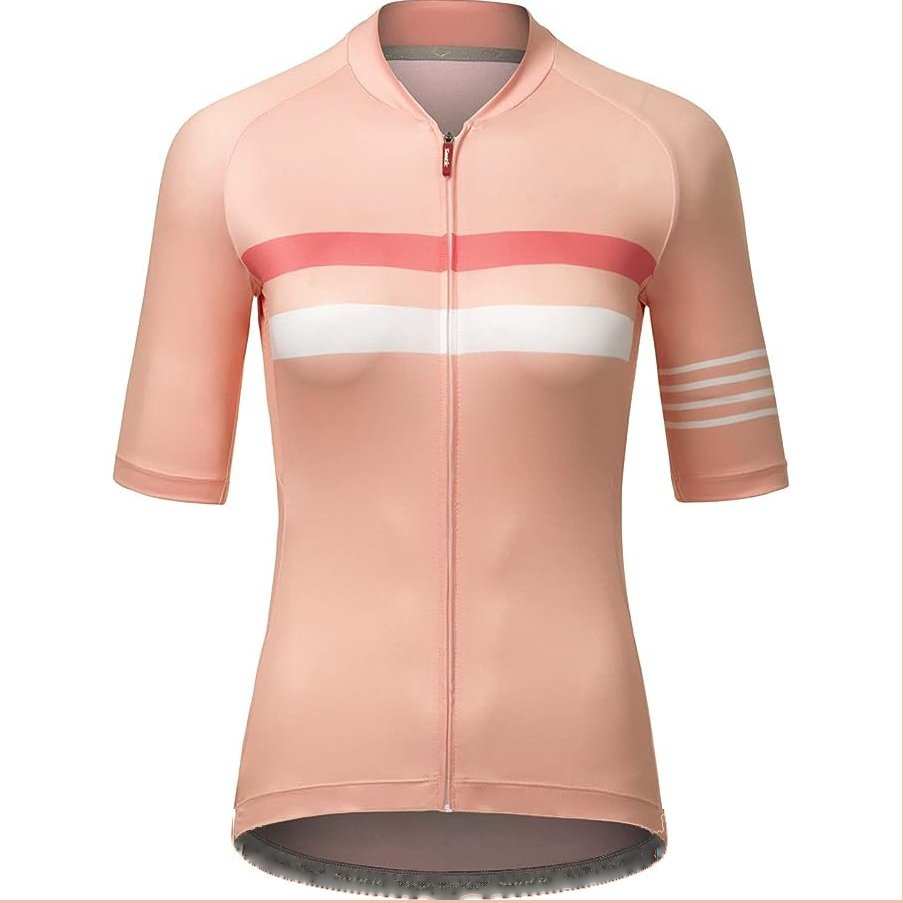 Jersey de ciclismo Pantalóns curtos de muller Tops de manga Camisas de bicicleta Chaqueta de bicicleta Cremallera completa con petos Andrea