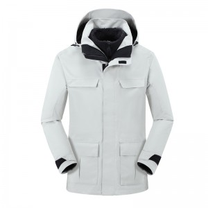 Chaqueta de invierno personalizada con cinta de costura con chaqueta de esquí de senderismo cálida de calidad lujosa tres en uno