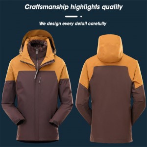 Jachetă de vânt personalizată de iarnă unisex în aer liber, detașabilă, pentru drumeții. Jachetă de lână cu glugă
