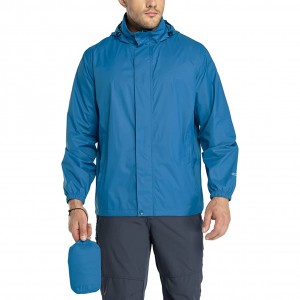 Männer Liichtgewiicht Windbreaker Waasserdicht Reenjacket Hooded Windbreaker Jacket mat Zipper Zoumaache