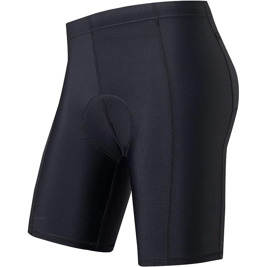 Shorts triplos masculinos, shorts de ciclismo acolchoados com bolsos, calças para andar de bicicleta perfeitas para treinamento, preto pequeno
