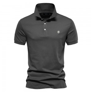 T-Shirt mit Polo-Ausschnitt, kurzärmelig, Herren-T-Shirt aus reiner Baumwolle